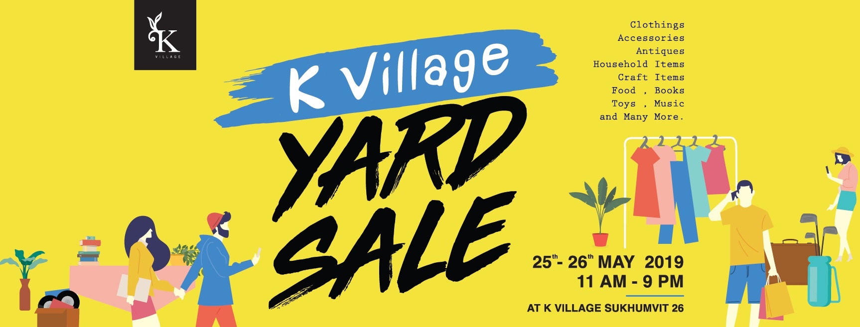 เปิดท้ายขายของมือสองสุดชิคกับ K Village Yard Sale 2019