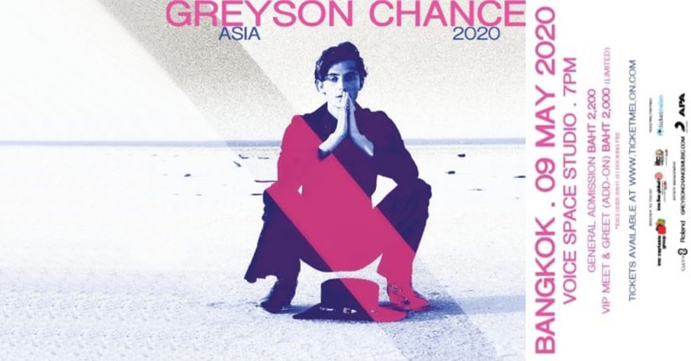 Greyson Chance Asia 2020 in Bangkok